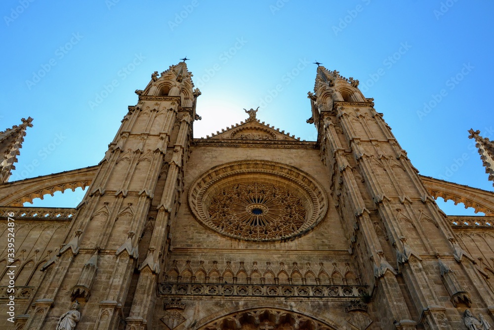 Palma, Mallorca / Spain. Cathedral of Santa Maria of Palma (or La Seu), located in the capital Palma de Mallorca, popular tourists destination