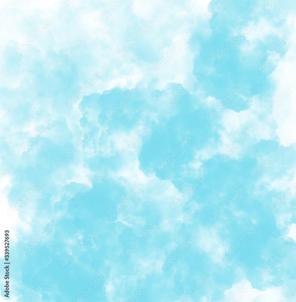 Digital background bright blue sky, clouds