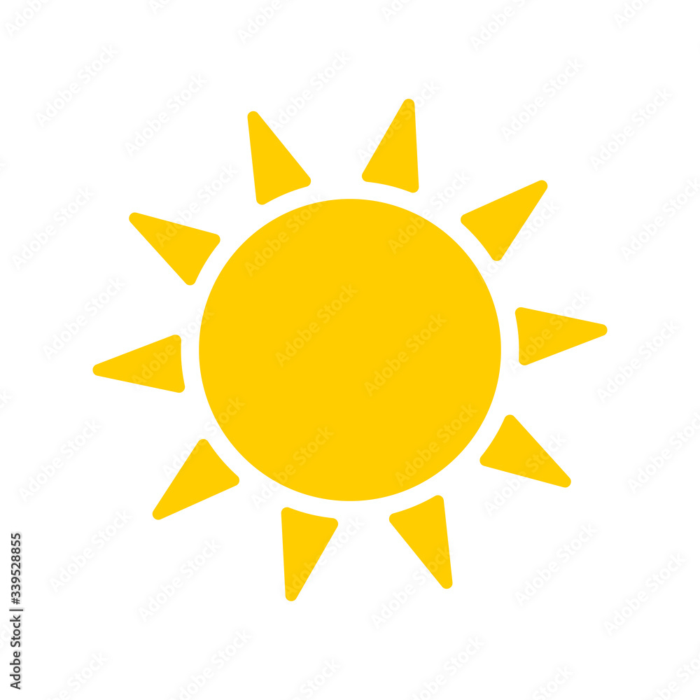 Sun icon, flat design template, vector illustration Sun icon, flat design template, vector illustration