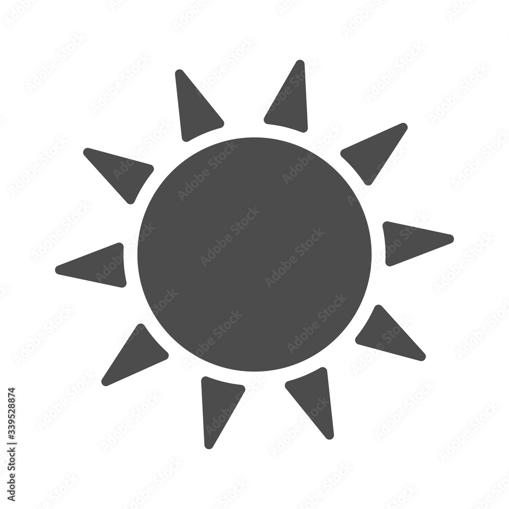Sun icon, flat design template, vector illustration Sun icon, flat design template, vector illustration