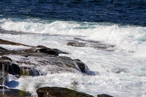 wave breaking on the rocks
