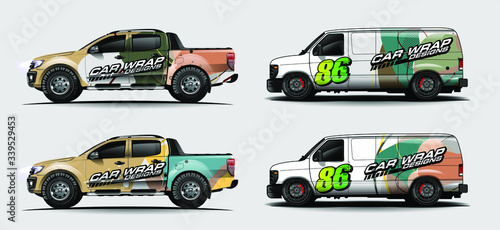 Car wrap graphic racing abstract strip and background for car wrap and vinyl sticker - Vector 