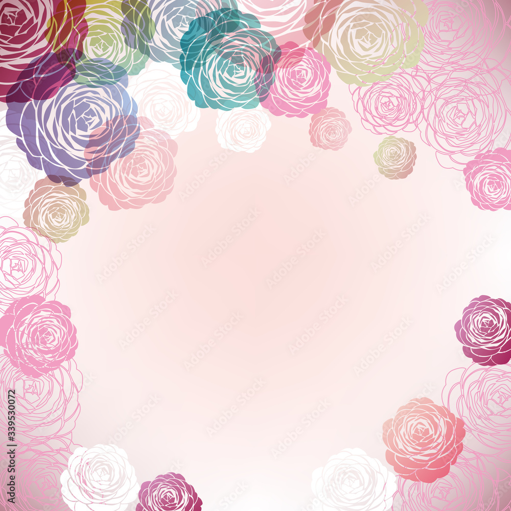 background illustration of Camellia decorations