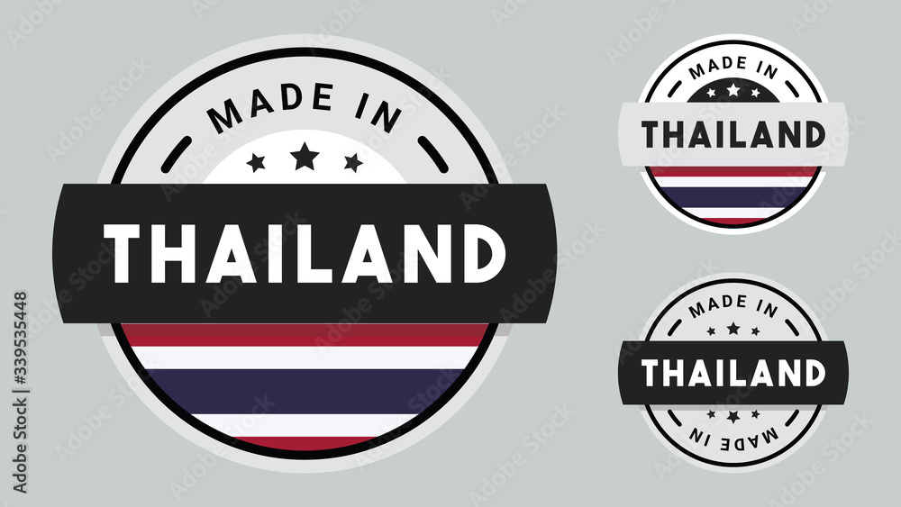 Made in Thailand collection with Thailand flag symbol. Made in Thailand collection with Thailand flag symbol.