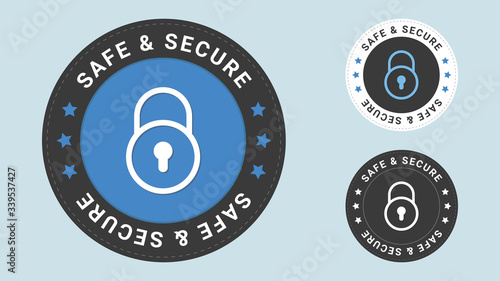 Tableau sur toile Safe and Secure stamp vector illustration