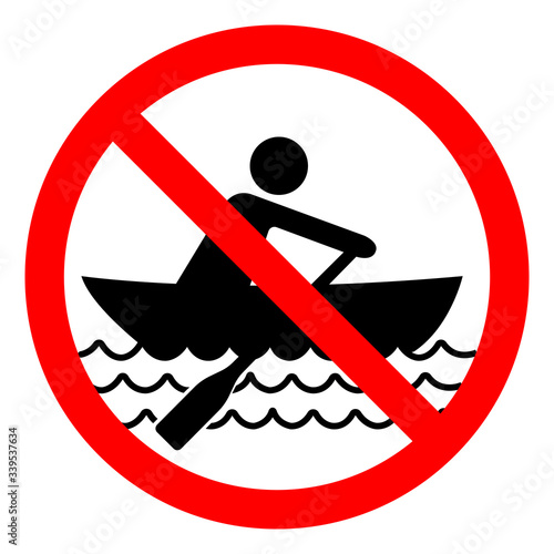 No Rowing Symbol Sign, Vector Illustration, Isolate On White Background Label. EPS10