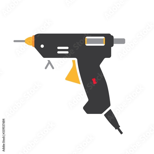 A hot glue gun loaded with a glue stick vector illustration.