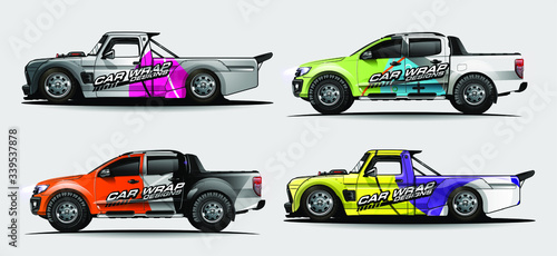 Car wrap graphic racing abstract strip and background for car wrap and vinyl sticker - Vector 