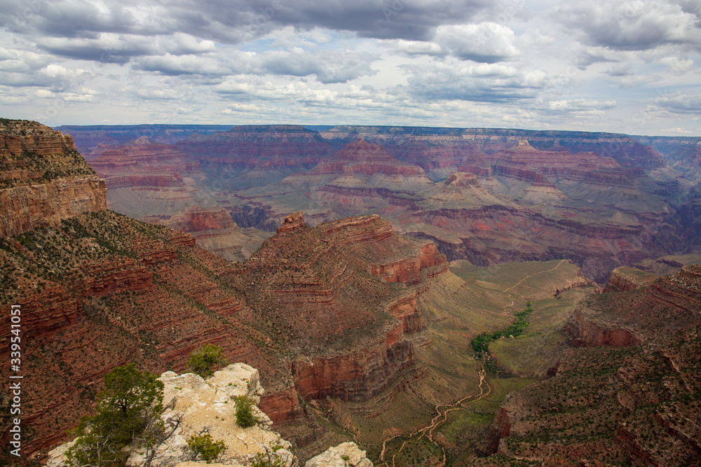 View over the Bright Angel Trail of the Grand Canyon