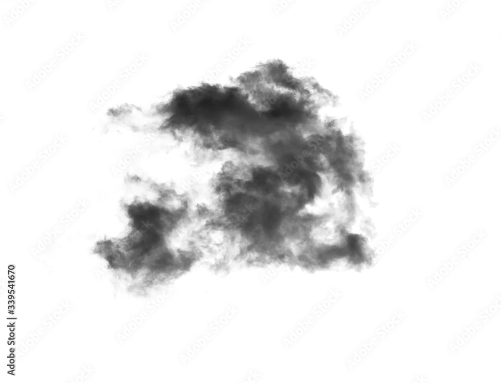 Fototapeta Black smoke on a white background