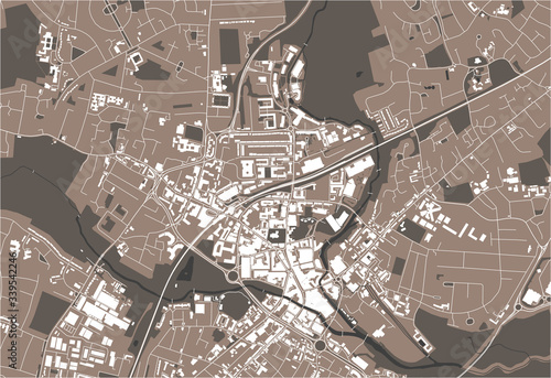 map of the city of Chelmsford, Essex, East of England, England, UK