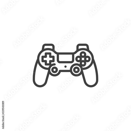 Game controller line icon. linear style sign for mobile concept and web design. Console gamepad controller outline vector icon. Symbol, logo illustration. Vector graphics