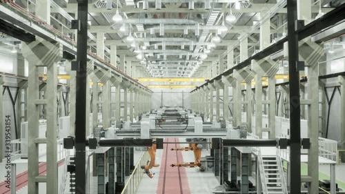 Robotic line at the futuristic factory