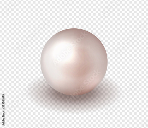Natural, shiny, sea pearl. Vector illustration