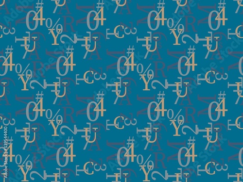  signs and numbers on a seamless spring pattern.