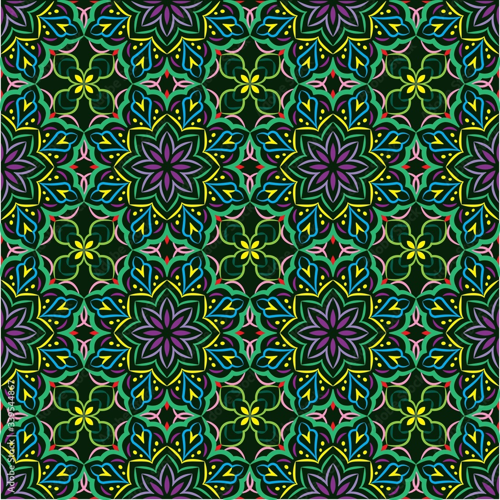 Abstract background ornament illustration. Vector textile print for bed linen, jacket, package design, fabric and fashion concepts. Seamless pattern with flowers Abstract background ornament illustration. Vector textile print for bed linen, jacket, package design, fabric and fashion concepts. Seamless pattern with flowers
