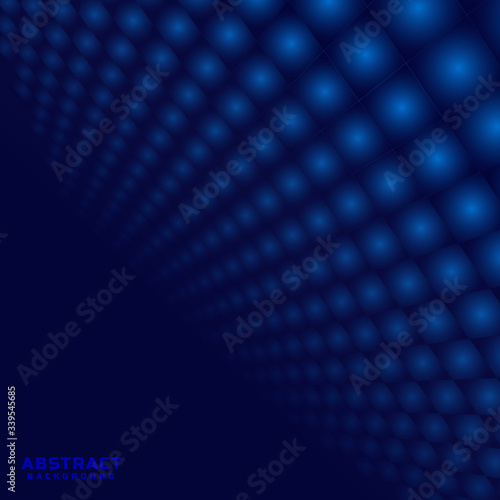 Abstract dark blue subtle lattice square pattern perspective background and texture with space for your text. Technology style.