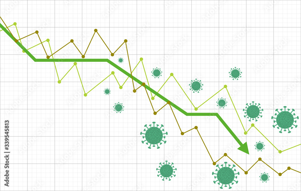 Virus hits market. Shares fall down. Markets plunging. Economic fallout. 2019 - 2020 Novel Coronavirus outbreak. 2020-nCoV. Covid-19 Virus hits market. Shares fall down. Markets plunging. Economic fallout. 2019 - 2020 Novel Coronavirus outbreak. 2020-nCoV. Covid-19