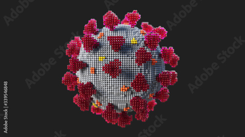 A Single COVID-19 Coronavirus Stylized 3D Rendering Illustration