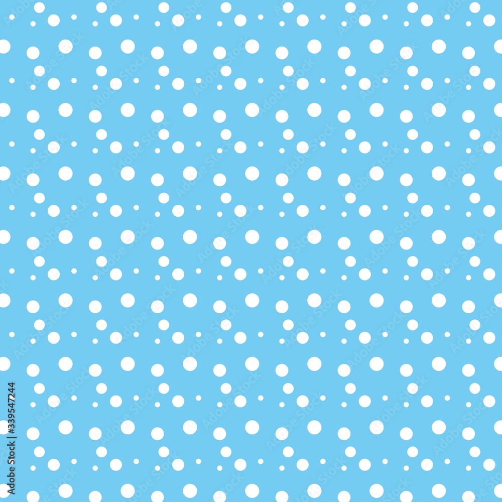 Seamless white polka dot pattern. On blue background, vector Seamless white polka dot pattern. On blue background, vector