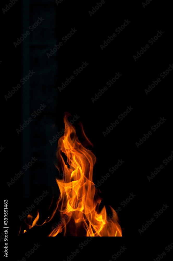 fire on black background fire on black background