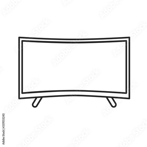 Curved screen black line icon. Type of tv screen. Allowing a wider field of view. Pictogram for web page, mobile app, promo. UI UX GUI design element. Editable stroke