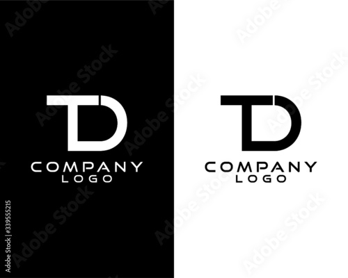 TD, DT letter, initial company logo vector
