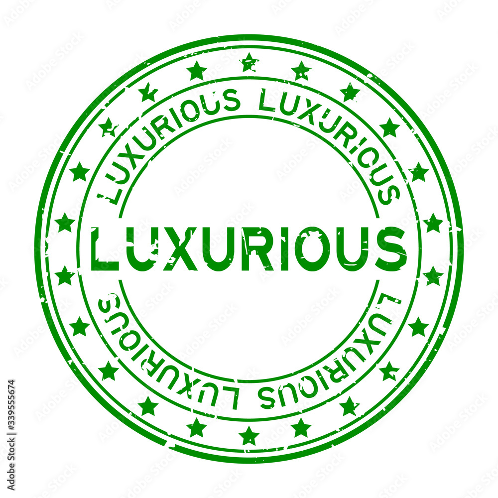 Grunge green luxurious word squre rubber seal stamp on white background Grunge green luxurious word squre rubber seal stamp on white background
