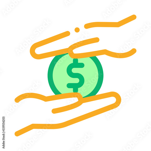 personal control over money icon vector. personal control over money sign. color symbol illustration