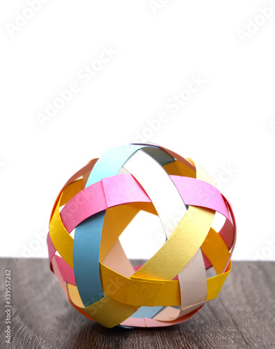 Sperical modular origami paper ball photo