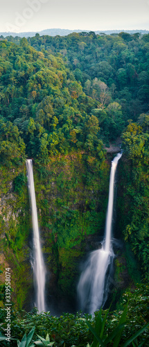 Slika na platnu Tad Fane exotic wild double waterfall in the jungle of Laos