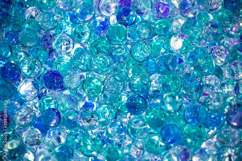 Blue color hydrogel water grow Jelly balls, gel pearls background. Blue color hydrogel water grow Jelly balls, gel pearls background.