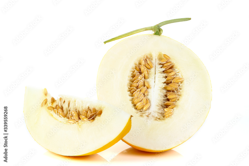 yellow melon isolated on white background yellow melon isolated on white background