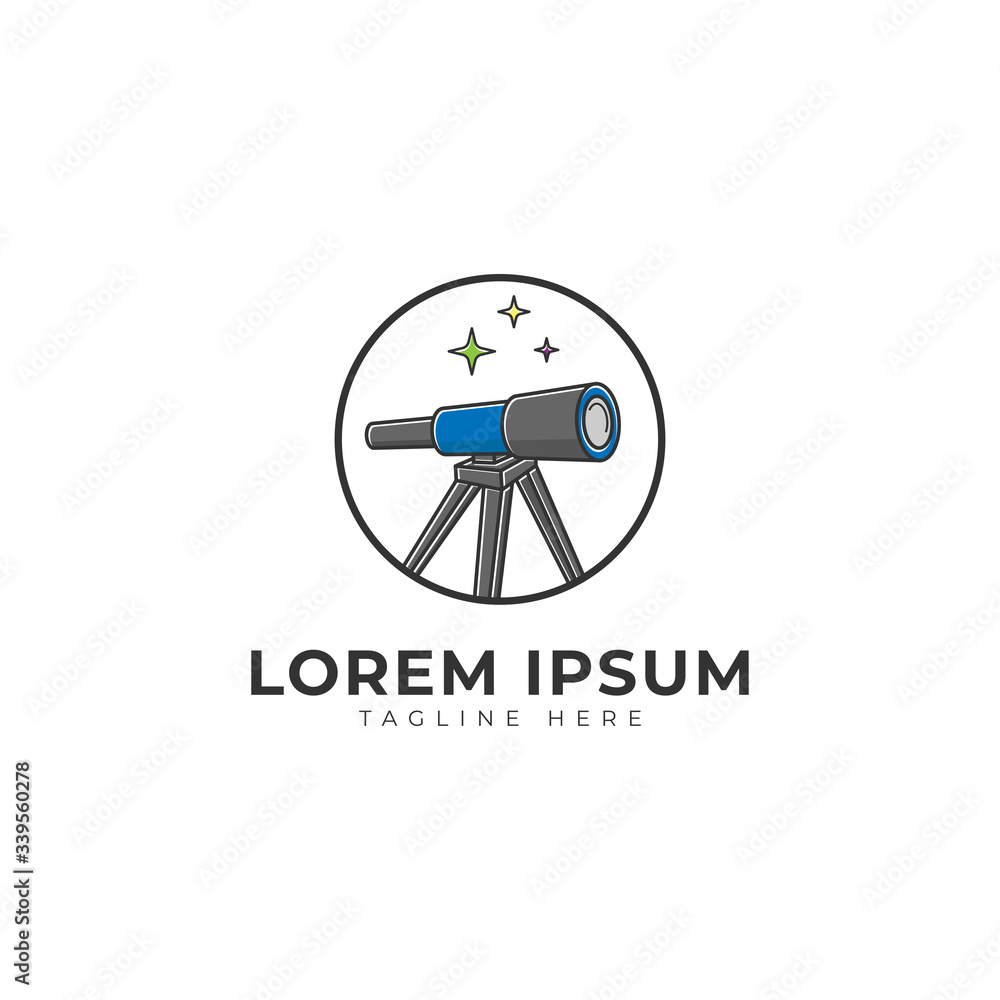 Telescope See Stars logo vector icon illustration Telescope See Stars logo vector icon illustration