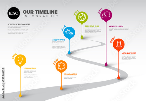 Infographic Timeline Template with pointers