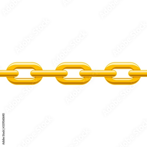 Metal golden chain isolated on white background. Vector illustration