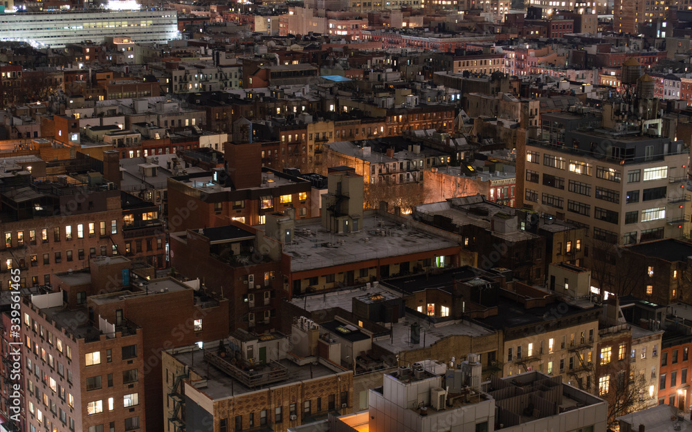 New York rooftops at night