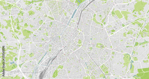 Detailed vector map of Brussels, Belgium