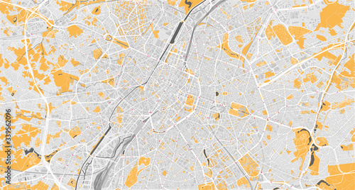 Detailed vector map of Brussels, Belgium