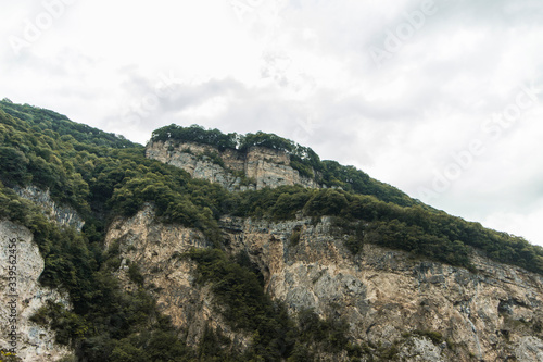 sky and rocks and forest