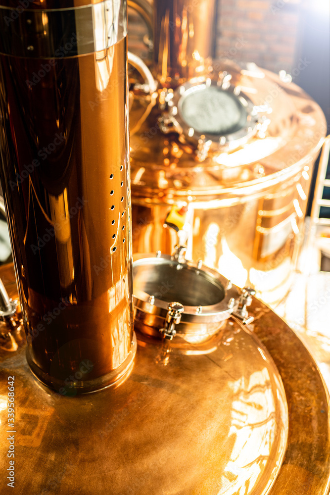 Stages of beer production malt, fermentation, brewing, filtration