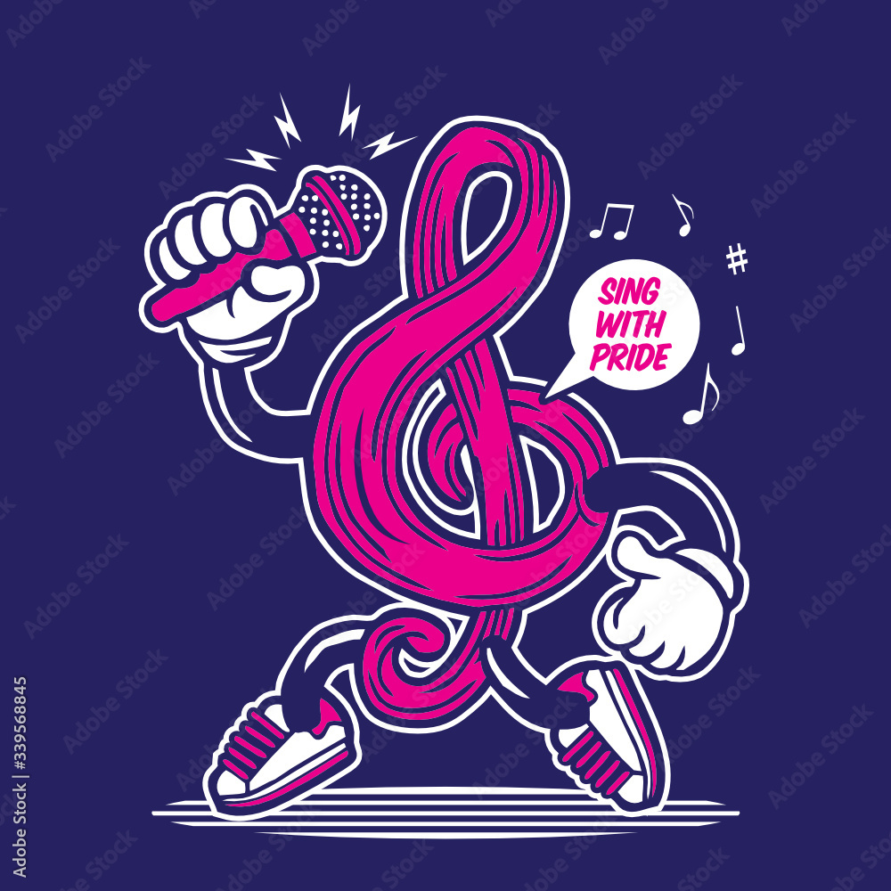 G-Note Musical Symbol Character Design G-Note Musical Symbol Character Design