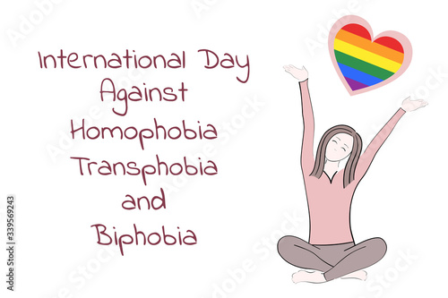 The International Day Against Homophobia, Transphobia and Biphobia. May 17. IDAHOT. Holiday concept. Template for background, banner, card, poster with text inscription. Vector EPS10 illustration.