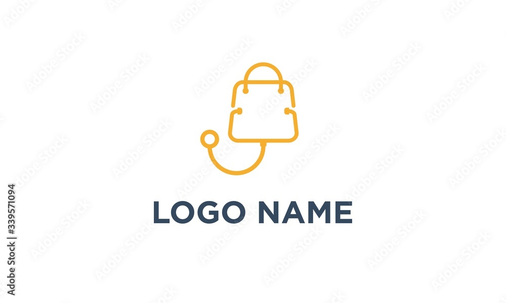 retail logo with stethoscope designs concept retail logo with stethoscope designs concept
