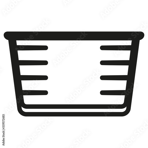 Pictogram icon packaging measuring cup for cosmetic, medicine, supplement and vitamins. Ideal for catalogs, newsletters and packaging catalogs