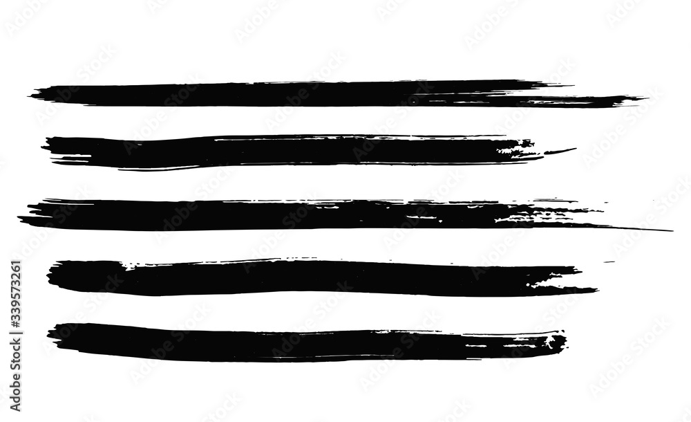 Vector set of hand drawn abstract ink brush strokes and shapes. Black set of hand painted grunge brush lines Vector set of hand drawn abstract ink brush strokes and shapes. Black set of hand painted grunge brush lines