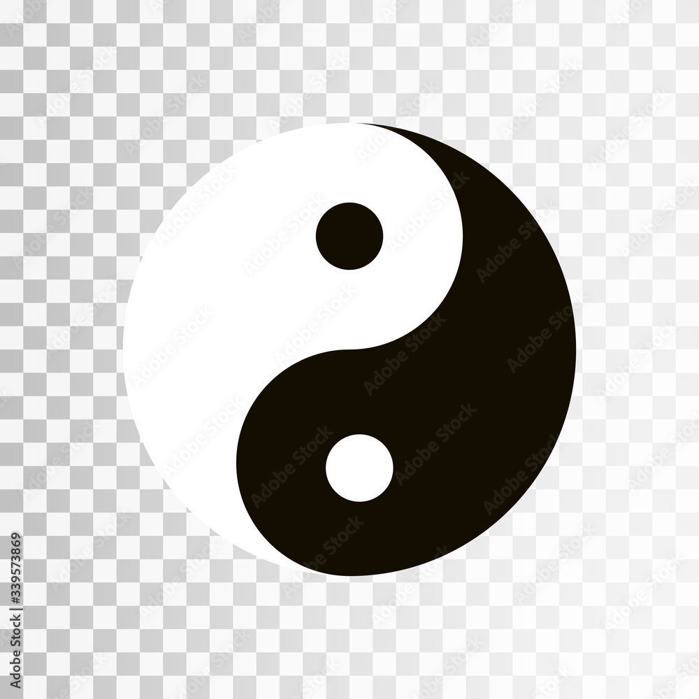 Yin Yang symbol. Vector icon of harmony and balance, yinyang sign isolated  on transparent background. EPS 10 Stock Vector | Adobe Stock