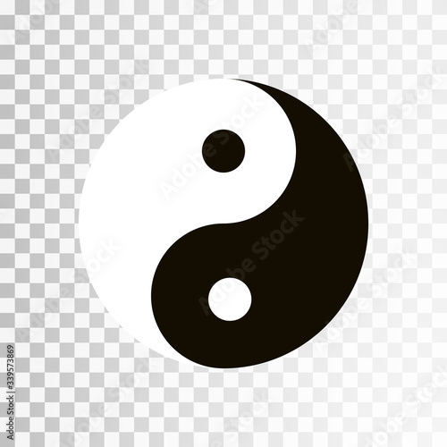 Yin Yang symbol. Vector icon of harmony and balance, yinyang sign isolated on transparent background. EPS 10