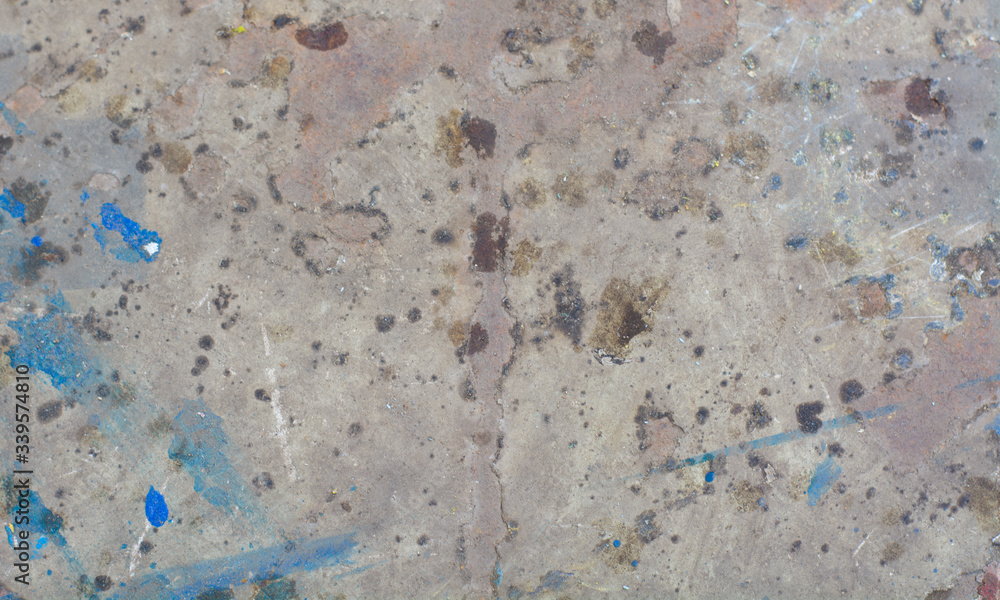 photo background, texture of old worn concrete, worn peeling paint blue. space for text