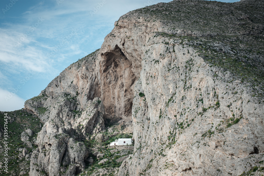 House on the cliff in Santorini